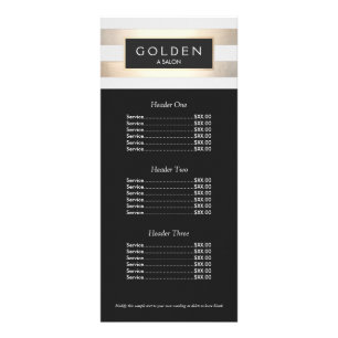 Cosmetologist Gold Stripes Hair Salon a Price Menu