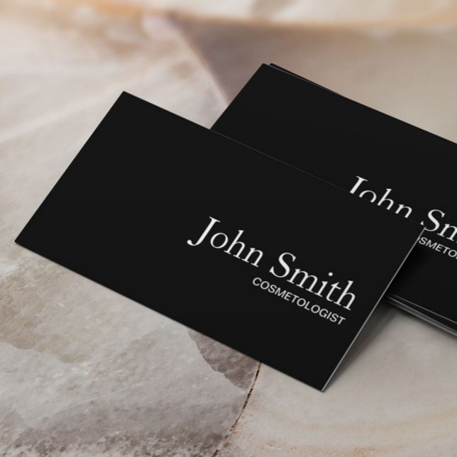 Cosmetologist Plain Black QR Code Makeup Artist Business Card (Creator Uploaded)