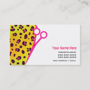 Cosmetologist Salon Appointment Orange Leopard Card