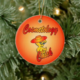 Cosmetology Chick #5 Ceramic Ornament