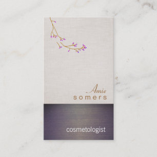 Cosmetology Linen and Wood Texture Look Salon Business Card