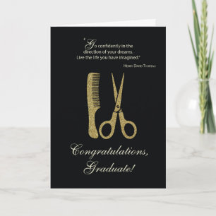 Cosmetology School Graduation Congratulations Gold Card