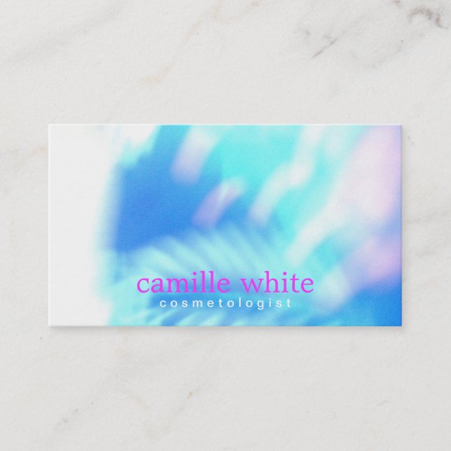 Cosmetology Turquoise Blue Abstract Spa and Salon Business Card (Front)