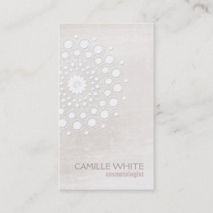 Cosmetology White Rosette Natural and Organic Spa Business Card