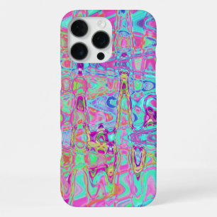 Cosmic, Abstract, Aqua, Hot Pink, Retro, Ripples, iPhone 16 Pro Max Case
