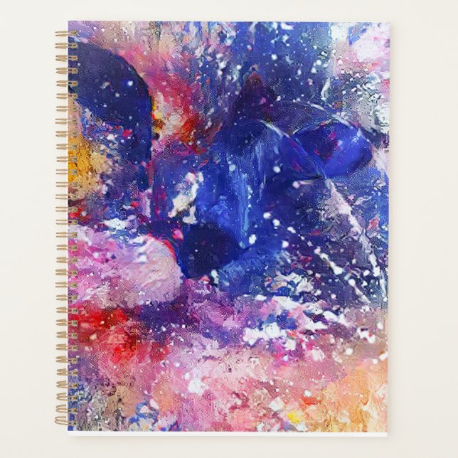 Cosmic Abstract Cat Dreamscape  Planner (Front)
