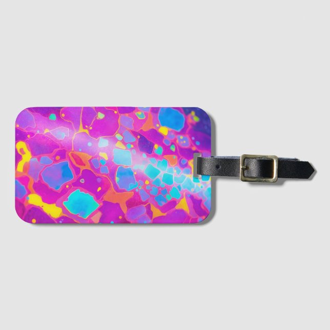 Cosmic Abstract Colorful Modern  Luggage Tag (Front Horizontal)