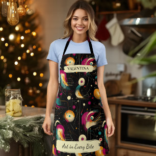 Cosmic Abstract Splash Apron with Custom Name