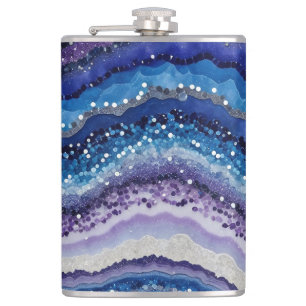 Cosmic Agate Waves Hip Flask