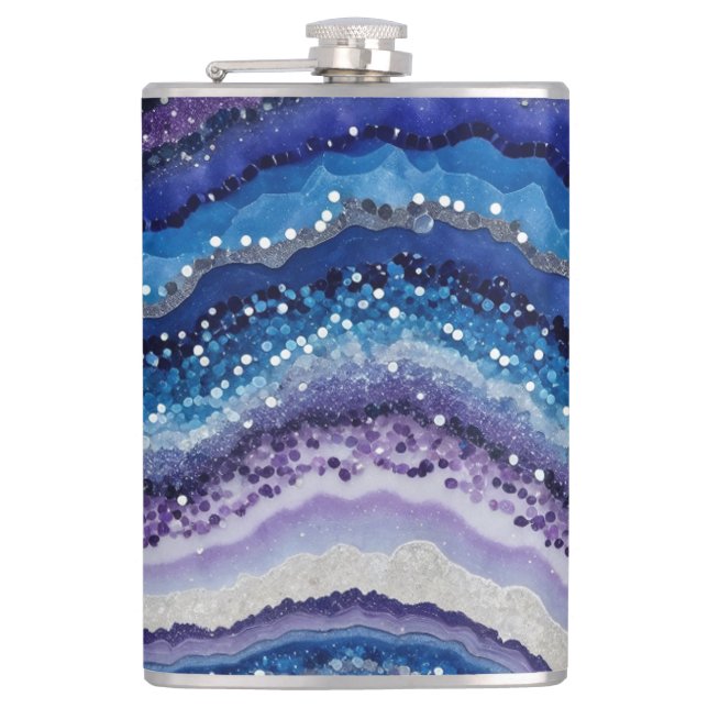 Cosmic Agate Waves Hip Flask (Front)