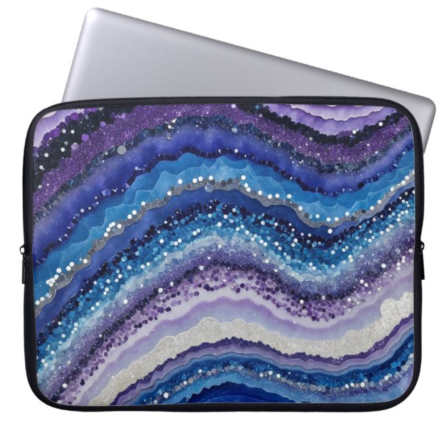 Cosmic Agate Waves Laptop Sleeve (Front)