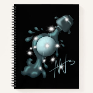 Cosmic Aquarius Uranus Zodiac Spiral Notebook