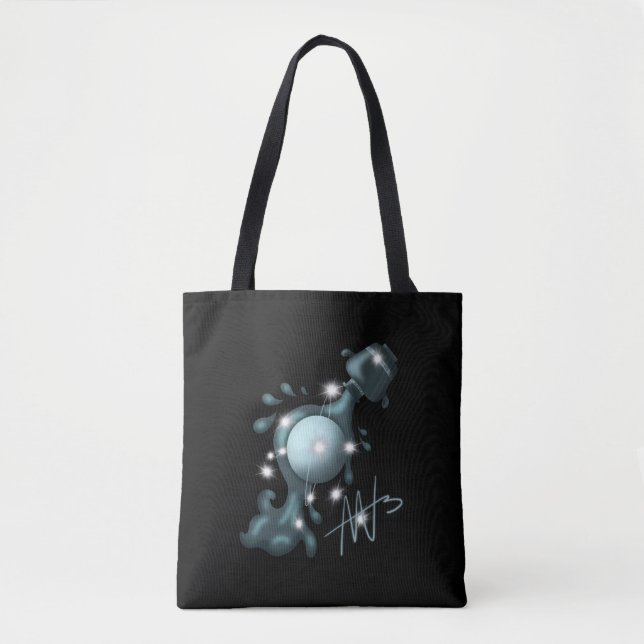 Cosmic Aquarius Uranus Zodiac Tote Bag (Front)