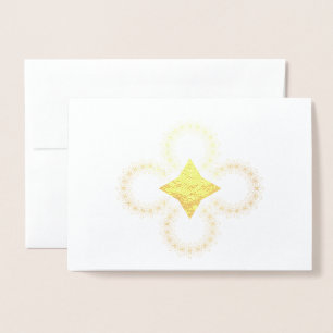 Cosmic Art Deco Star Shape Blank Gold Foil Card