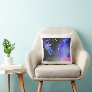 Cosmic Astronaut Space Throw Pillow