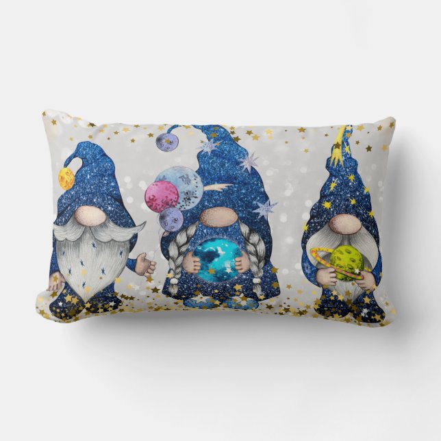 Cosmic Astronomy Gnomes Lumbar Pillow (Front)