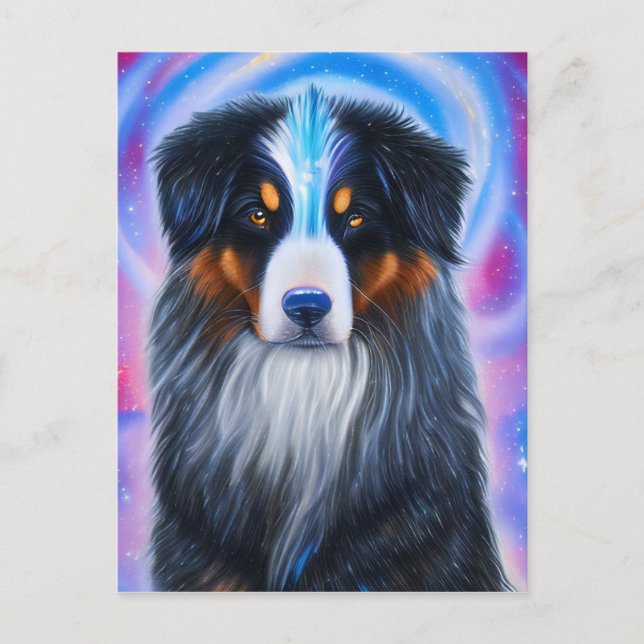 Cosmic Bernese Mountain Dog Postcard (Front)