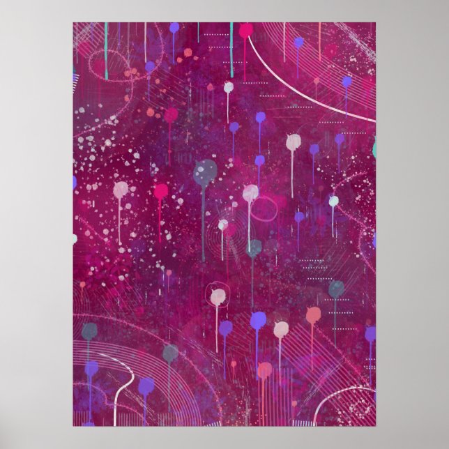 Cosmic Berry Picking: Abstract Art Poster (Front)