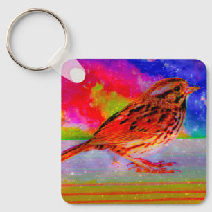 Cosmic Bird Dreamscape Art Print" Keychain