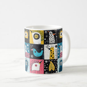 Cosmic Birds and Doodle Dreams Coffee Mug