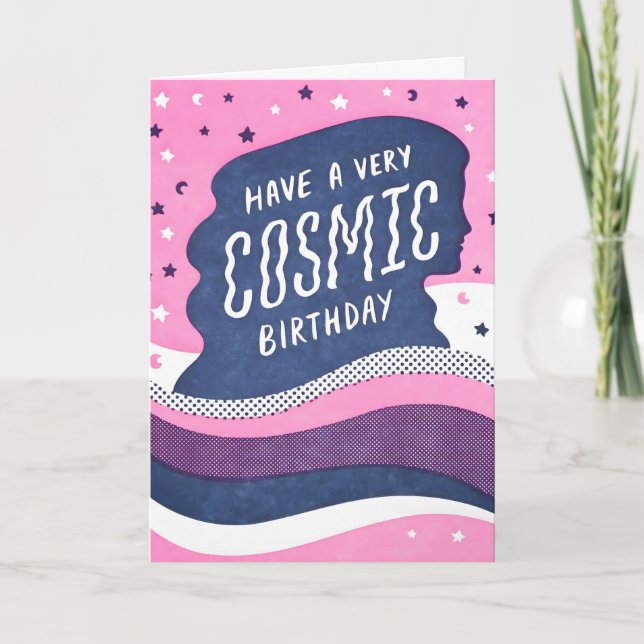 Cosmic Birthday Letterpress Card (Front)