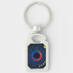 Cosmic Black Hole & Constellations Art - Celestial Keychain
