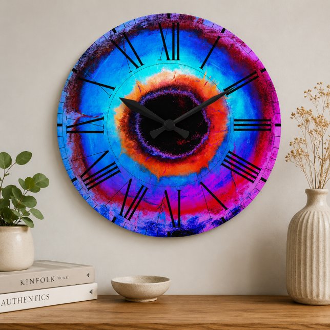 Cosmic Black Hole Wall Colourful Galaxy Astronomy Large Clock (Creator Uploaded)