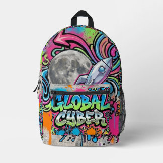 Cosmic Blast Off Canvas Backpack - Neon Street Art