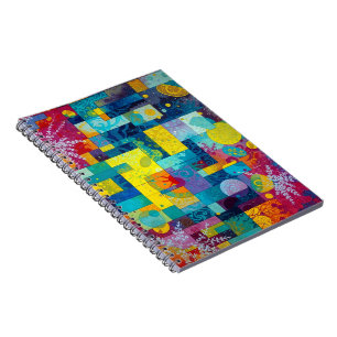 Cosmic Bloom Garden: Abstract Mosaic of Dreams Notebook
