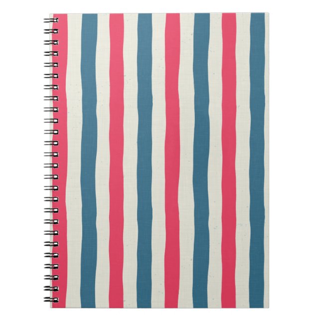 Cosmic Bloom Stripes Notebook (Front)