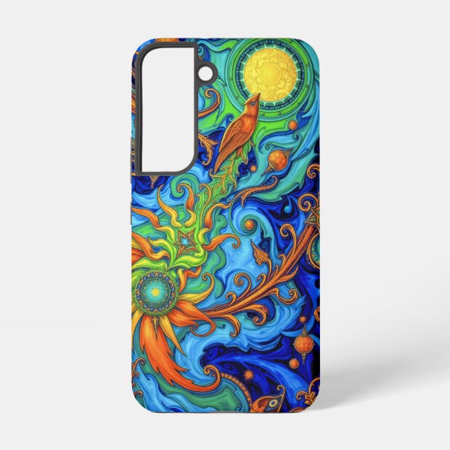 Cosmic Bloom: Surreal Energy Flow Samsung Galaxy S22 Case (Back)