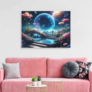 Cosmic Blossom Bridge Canvas Print