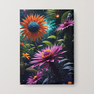 Cosmic Blossoms Button