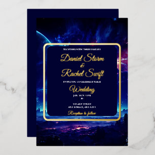 Cosmic Blue Nebula Celestial Union Wedding