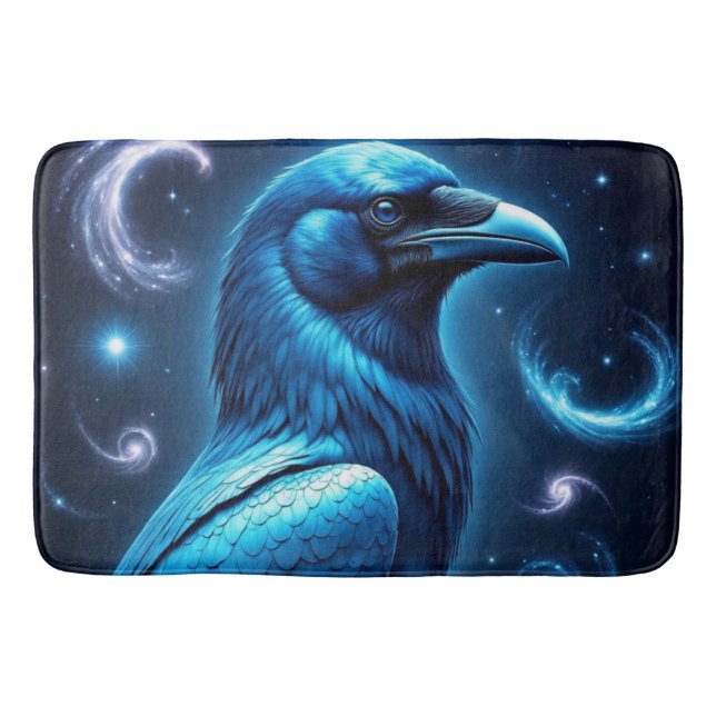 Cosmic Blue Raven Bath Mat (Front)
