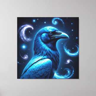 Cosmic Blue Raven Canvas Print