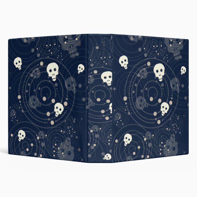 Cosmic Blue Skull Silhouette Pattern Binder (Background)