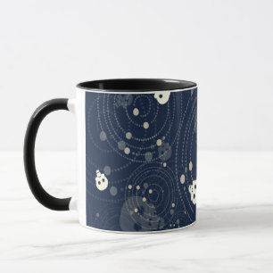 Cosmic Blue Skull Silhouette Pattern Mug