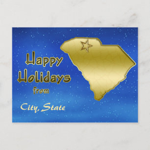 Cosmic Blue Sky South Carolina Map Custom Postcard