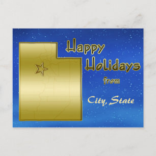 Cosmic Blue Sky Utah Map Custom Postcard