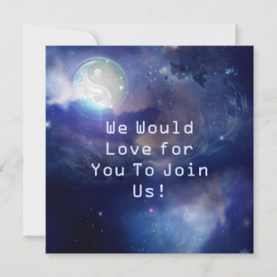 Cosmic Blue Yin Yang Invitation