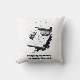 Cosmic Blueprint T-Shirt Throw Pillow