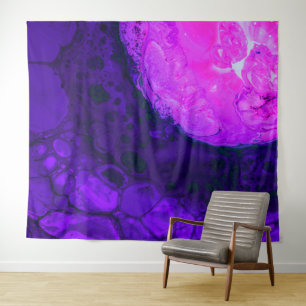 *~* Cosmic Brew Pink Abstract Circle Purple Tapestry
