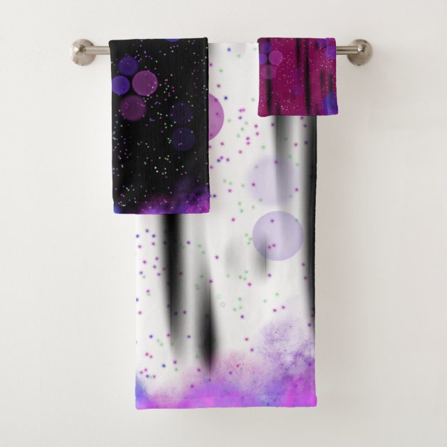 Cosmic Bubble Flow Bath Towel Set (Insitu)
