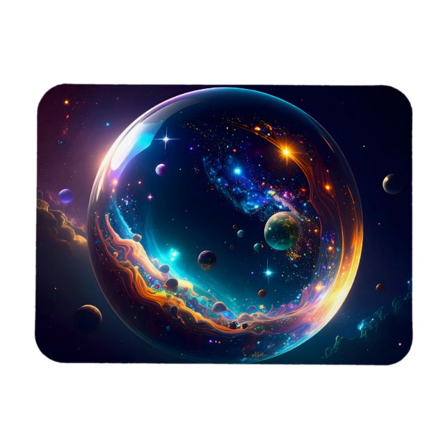 Cosmic Bubble Galaxy Fantasy Art Magnet (Horizontal)