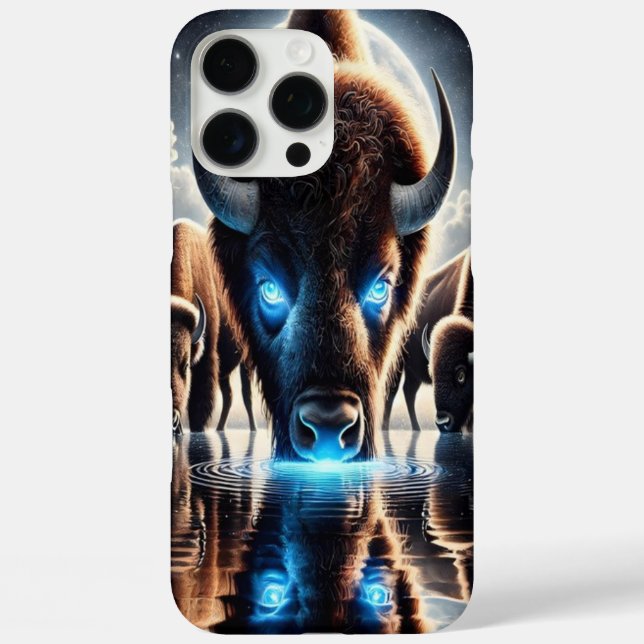 Cosmic Buffalo Bison Reflections Under Night Sky Case-Mate iPhone Case (Back)
