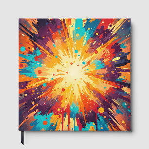 Cosmic Burst Abstract Splatter Art Guest Book