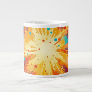 Cosmic Burst Abstract Splatter Art Large Coffee Mug
