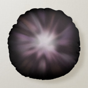 Cosmic Burst - Space Explosion on Black Round Pillow