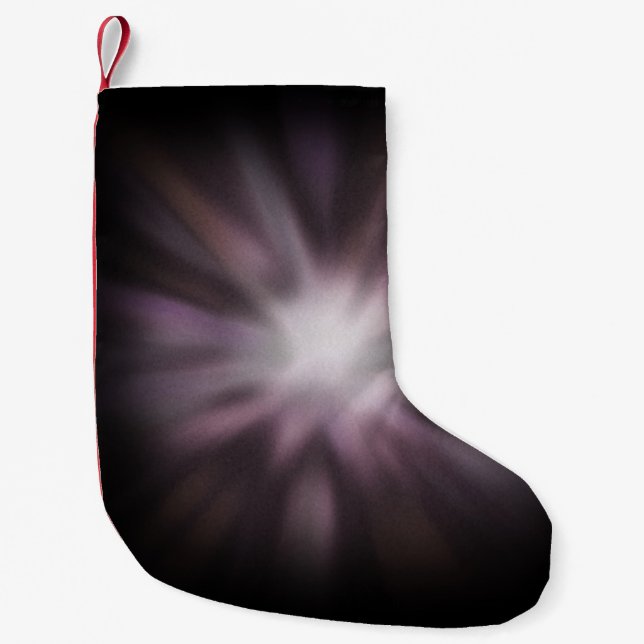 Cosmic Burst - Space Explosion on Black Small Christmas Stocking (Front)